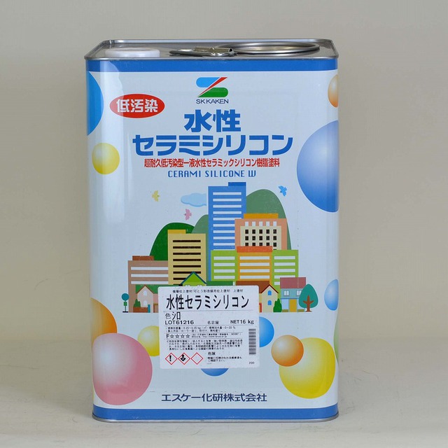 水性セラミシリコン　（調色　近似色）　日塗工色　６２−６０Ｌ　１６kg - 2