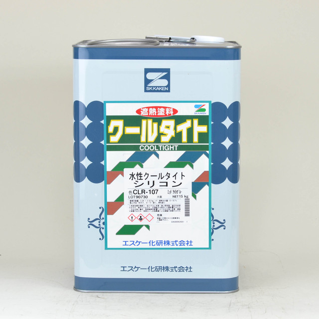 DIY 塗料のペンキいっぱい 水性クールタイトシリコン CLR-158 ペールホワイト 15Kg 缶 遮熱塗料 屋根 省エネ 防カビ カラー